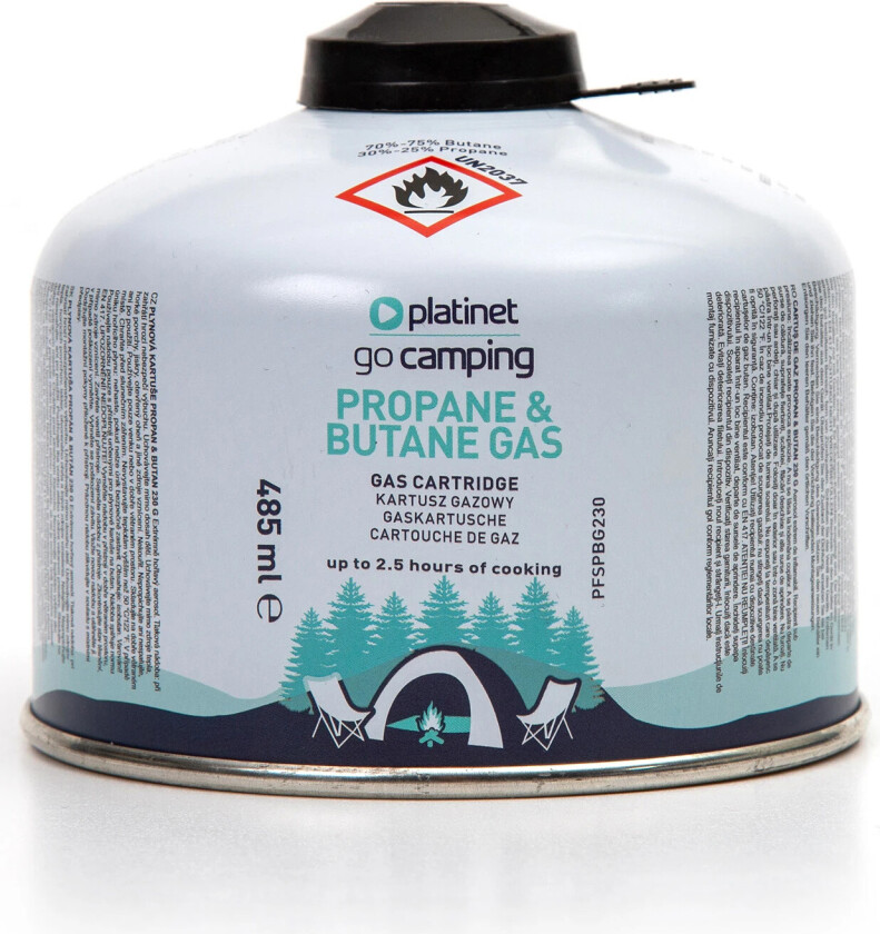 Butan/Propan Gasspatron - 230g, 485 ml, 2,5 timer