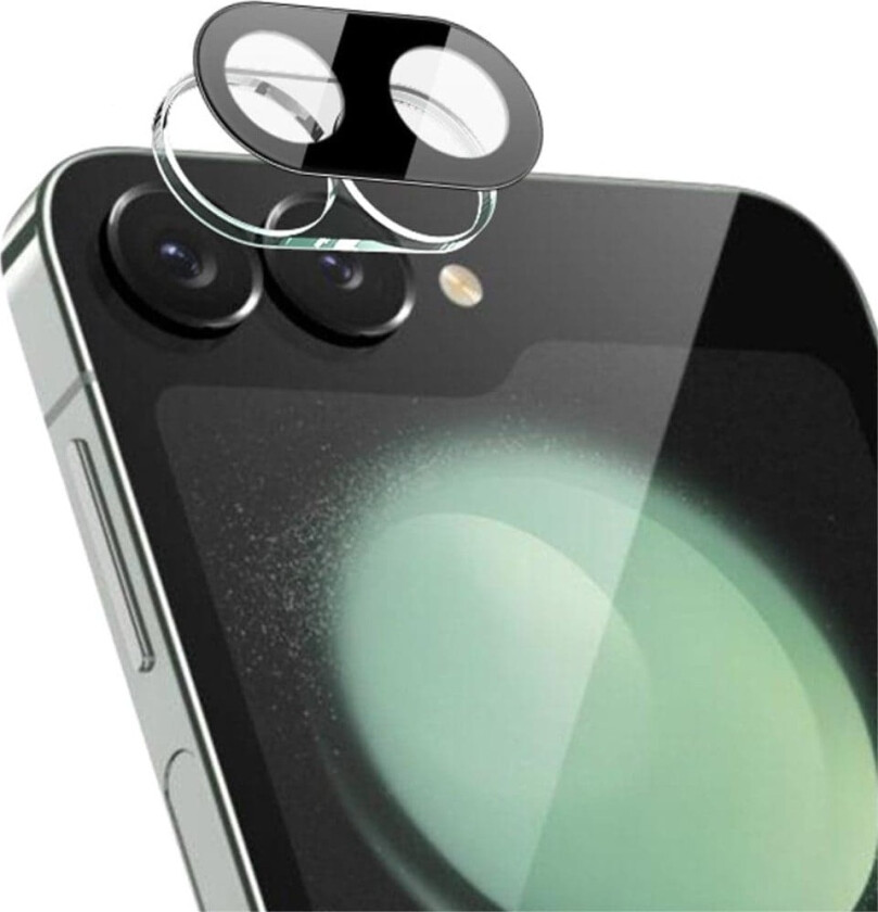 IMAK kamerabeskytter i glass med akryllinsedeksel for Samsung Galaxy Z Flip6 - Sort Utgave