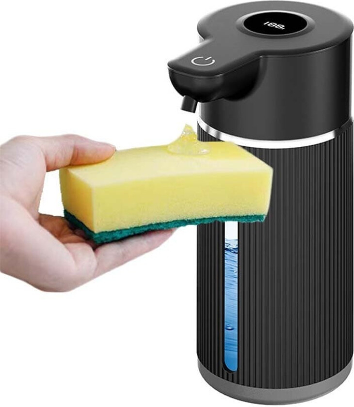 Bilde av INF Automatisk såpedispenser med skjerm - Berøringsfri, 420ml kapasitet for kjøkken og bad Sort