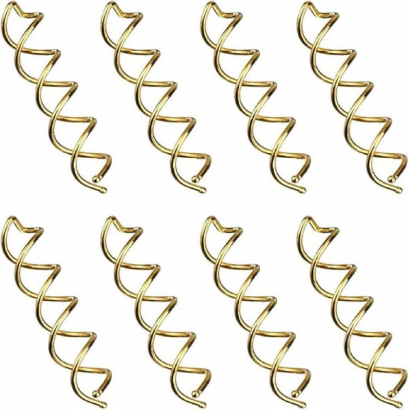 8 stk. Spiral Hårspenner Roterende Hårspenner Ingen Riper Rundt Hodet Spiral Hårspenner DIY Hår (Gull)