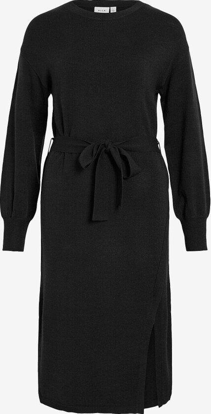 Kjole viRicky L/S Belted Knit Dress /ka - Svart