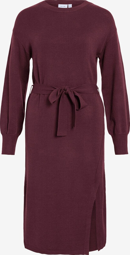 Kjole viRicky L/S Belted Knit Dress /ka - Rød