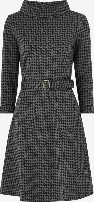 Kjole Kim Houndstooth Dress - Grå