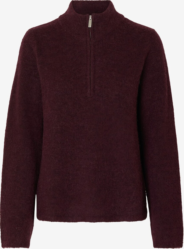 Pullover slfLulu LS Knit Half Zip - Rød