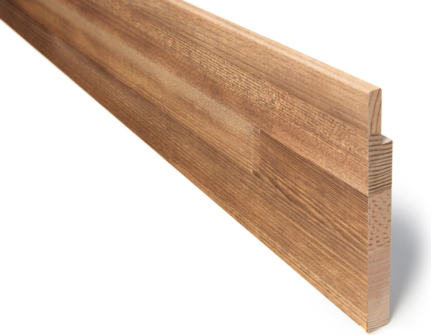 Utforing furu 18x170x4400 laminert 35 mm fjær tyribrun