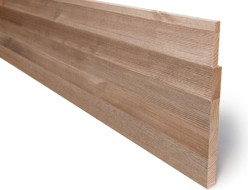 Utforing furu 18x250x4400 laminert 35 mm fjær tyribrun