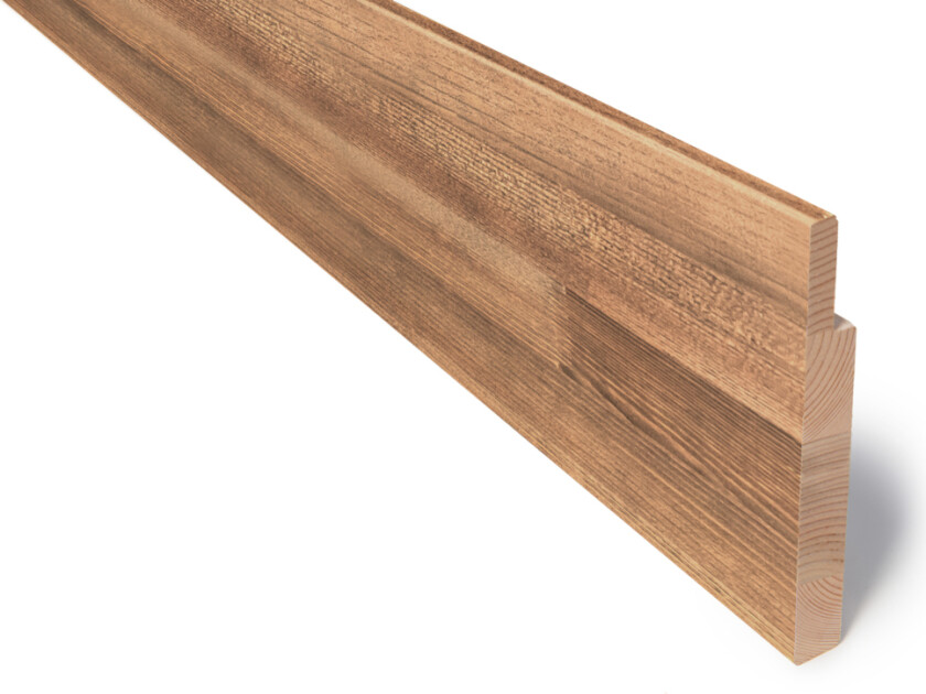 Utforing furu 18x145x4400 laminert 35 mm fjær tyribrun