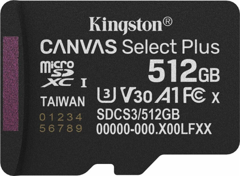 Canvas Select Plus microSD Hukommelseskort - A1 Ytelse, 150MB/s Læsehastighet - 512GB