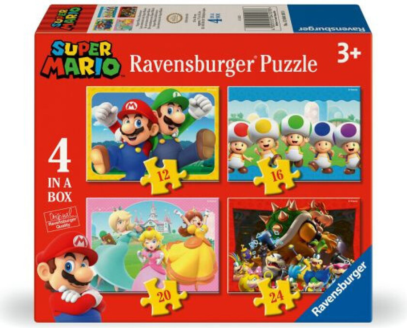 4-i-1 Puslespill - 49 Brikker - Super Mario