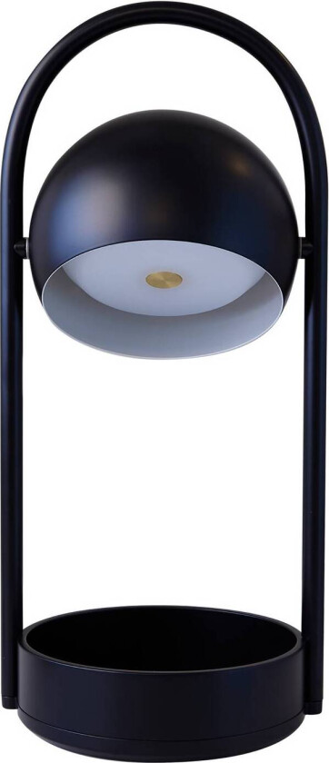 FRANDSEN LED-bordlampe Ball Portable, svart, stål