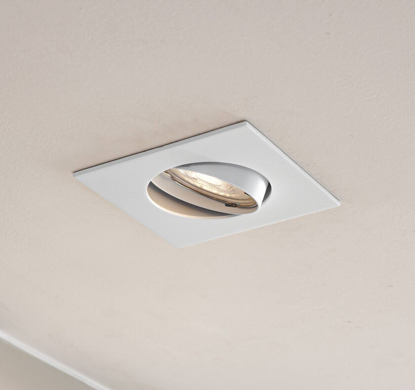 Prios innfellingslampe Fibur, hvit, 9 cm, GU10