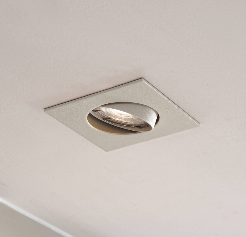 Prios innfellingslampe Fibur, beige, 9 cm, GU10