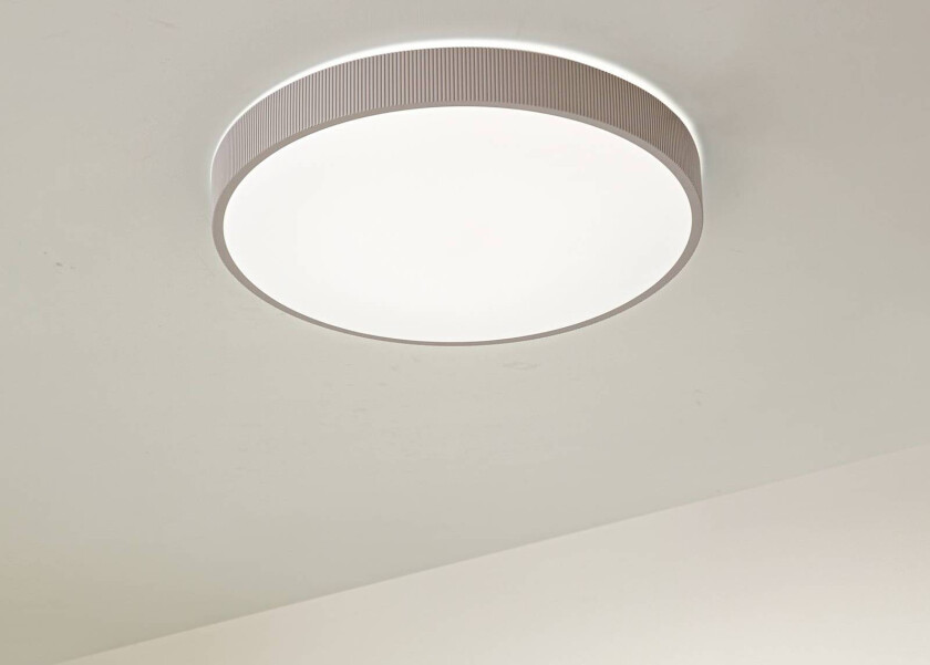 Lindby LED-taklampe Zylo, lysegrå, Ø 49 cm, CCT, dimbar