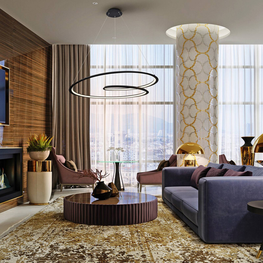 Looping LED-pendellampe, svart. Metall, aluminium. Ø 97 cm