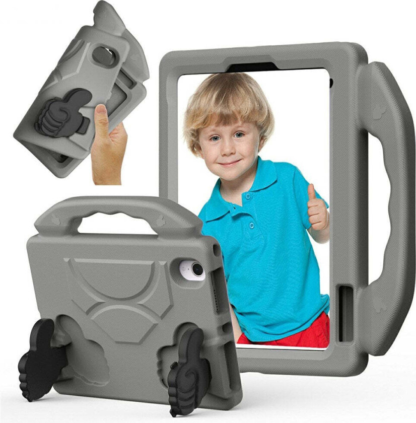 iPad Mini (2024 / 2021) Barn Deksel m. Thumb Kickstand - Grå