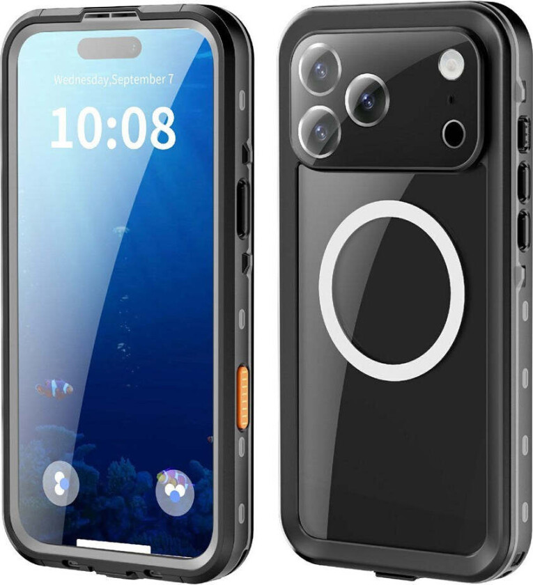 iPhone 17 Pro Max Vanntett Håndverker Deksel m. Skjermbeskytter & Stropp - MagSafe Kompatibel - Svart