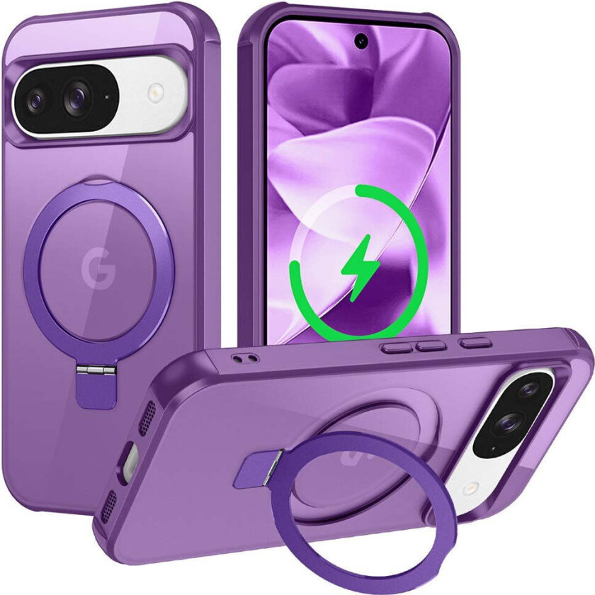 Google Pixel 10 / 10 Pro / 9 / 9 Pro Magsafe-deksel M. Kickstand - Lilla