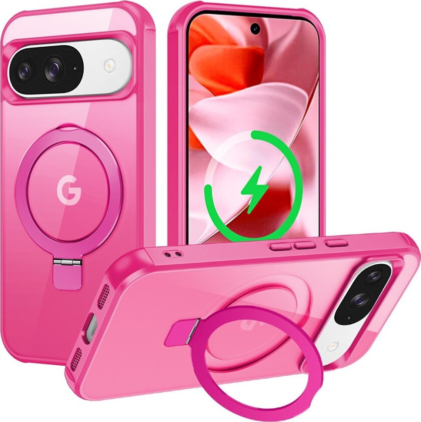 Google Pixel 10 / 10 Pro / 9 / 9 Pro Magsafe-deksel M. Kickstand - Pink