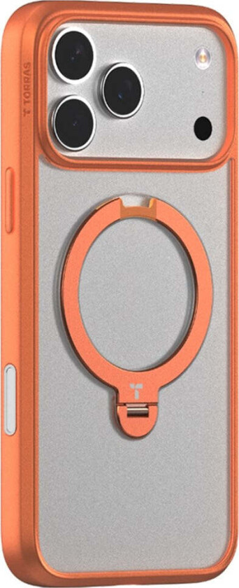 TORRAS iPhone 17 Pro Ostand Spin Hybrid Deksel m. Roterende Kickstand - MagSafe Kompatibel - Oransje
