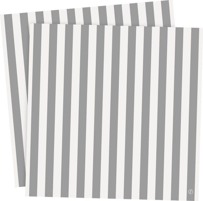 Ernst servietter, stripete 33x33 cm 20 pk Hvit-grå stripe