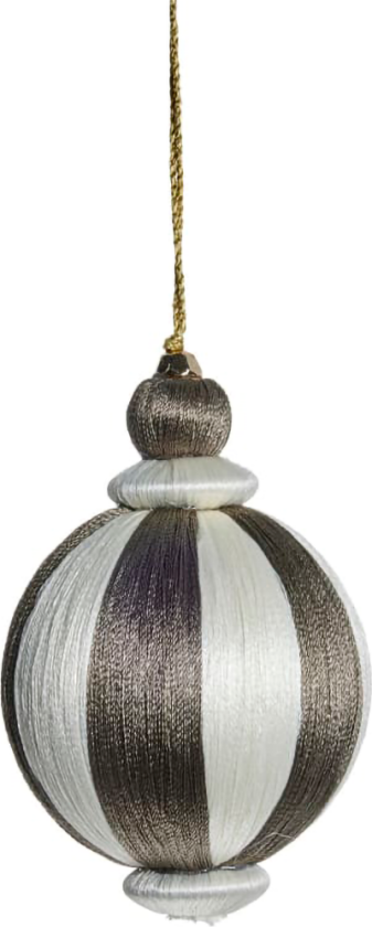 Agnes julekule Ø8 cm Off-white-brun