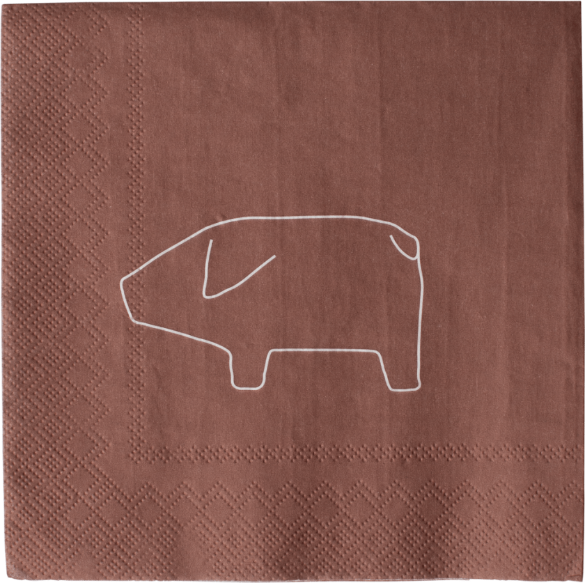 Swedish pig papirserviett 33x33 cm 20-pakning Red