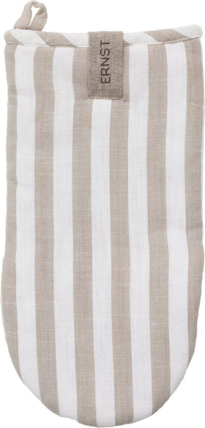 Ernst grytevott, bred stripe Beige-hvit stripe