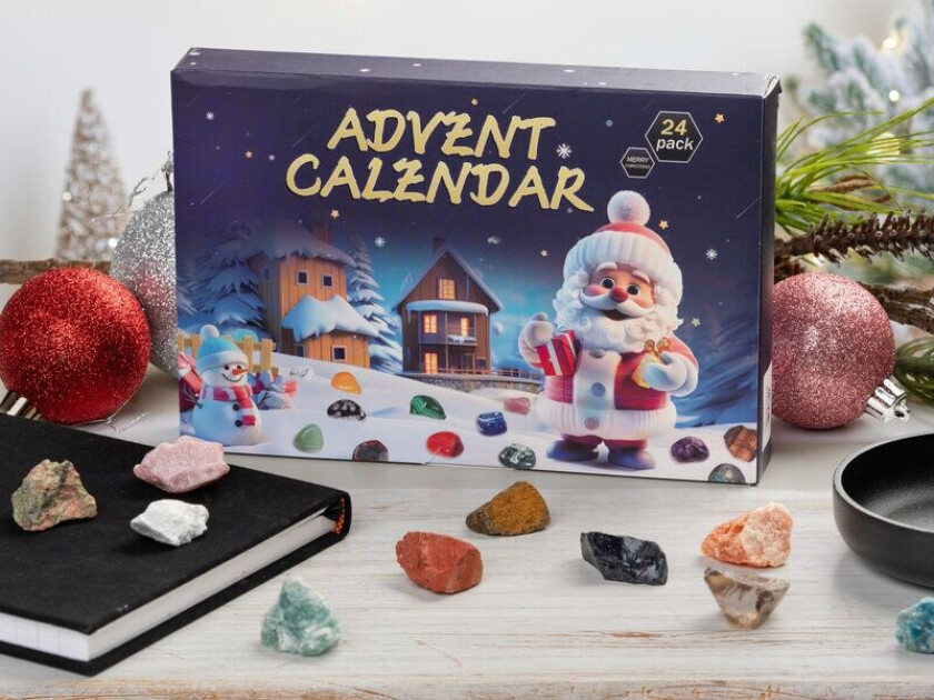 Julekalender med råkrystaller