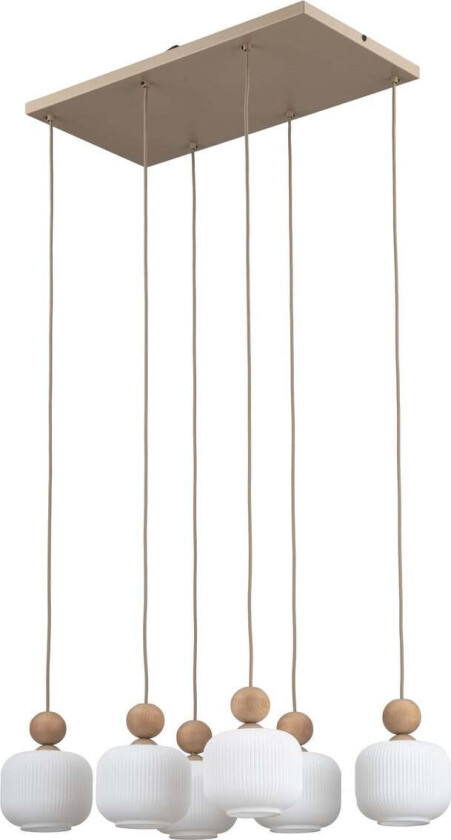 Ballo takpendel 6-lys - Hvit / Trefarget