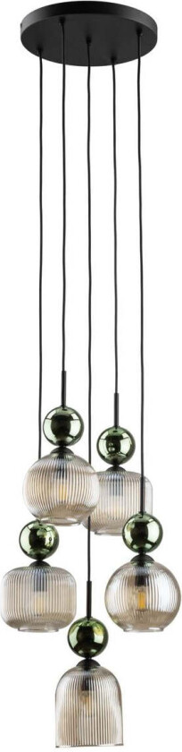 Sophia takpendel 5-lys - Grønn / Amber