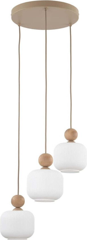 Ballo takpendel 3-lys - Hvit / Trefarget