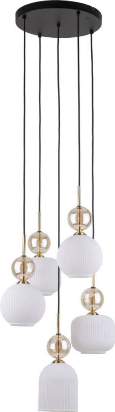 Sophia takpendel 5-lys - Amber / Hvit