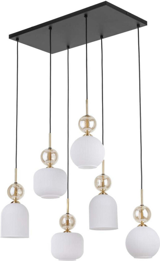 Sophia takpendel 6-lys - Amber / Hvit