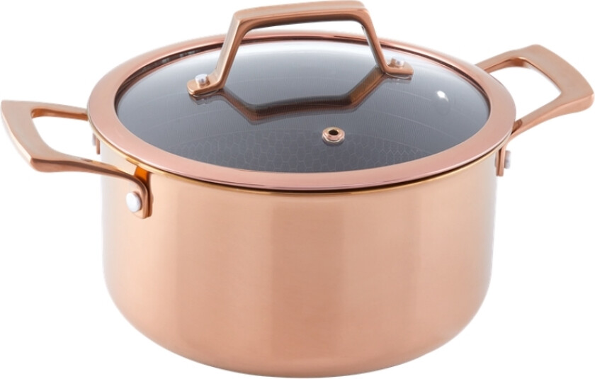 Gryde 3,4 L Med Låg Og Hybridbelægning - Rose Gold