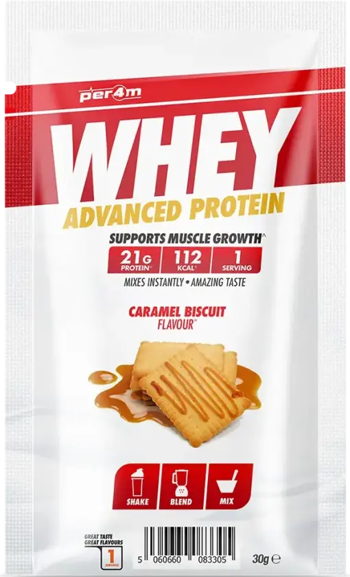 Whey Advanced Protein - 30g Porsjonspose - Caramel Biscuit