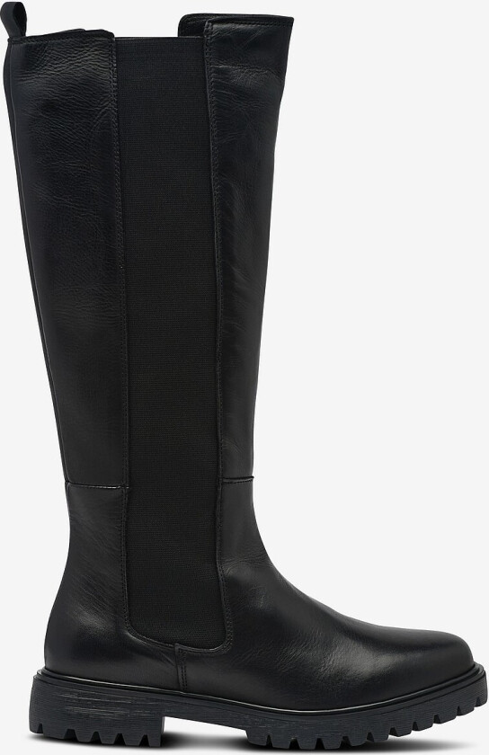 Støvel biAgina Knee High Chelsea Boot Smooth Leather - Svart