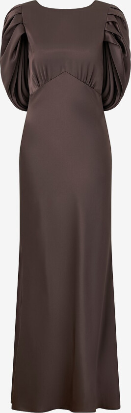 Maxikjole Louise Draped Back - Brun