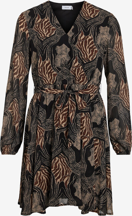Kjole viLiora L/S Belted Dress/ka - Svart
