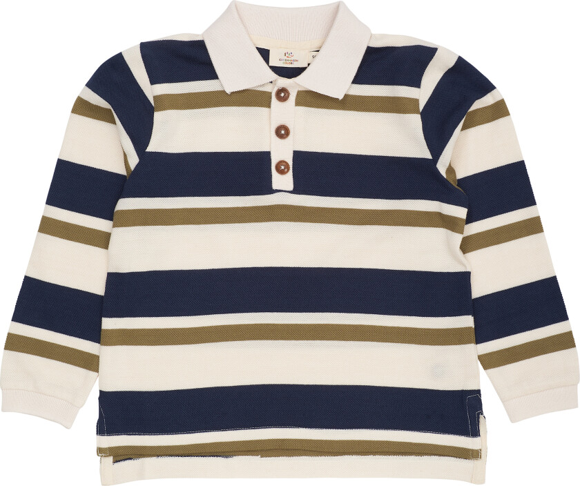 Striped Pique Polo W. Ls Green Green 92 cm Grønn 92 cm mann