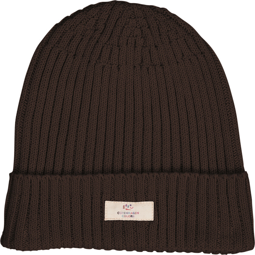 Cotton Knitted Classic Beanie Dark Brown Dark Brown 53/54 cm Brun 53/54 cm Unisex