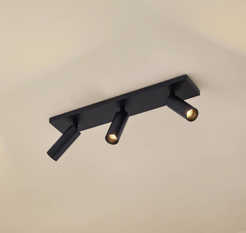 downlight Brinja Slim, svart, 3 lyskilder GU10 MR11