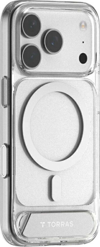 TORRAS iPhone 17 Pro Max Pstand Hybrid Deksel m. Kickstand - MagSafe Kompatibel - Gjennomsiktig