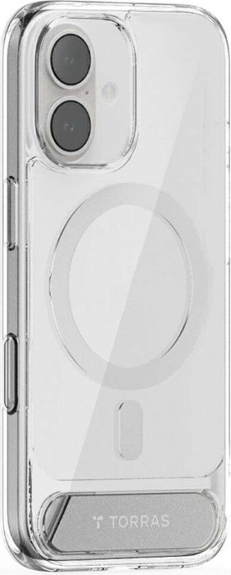 TORRAS iPhone 17 Pstand Hybrid Deksel m. Kickstand - MagSafe Kompatibel - Gjennomsiktig