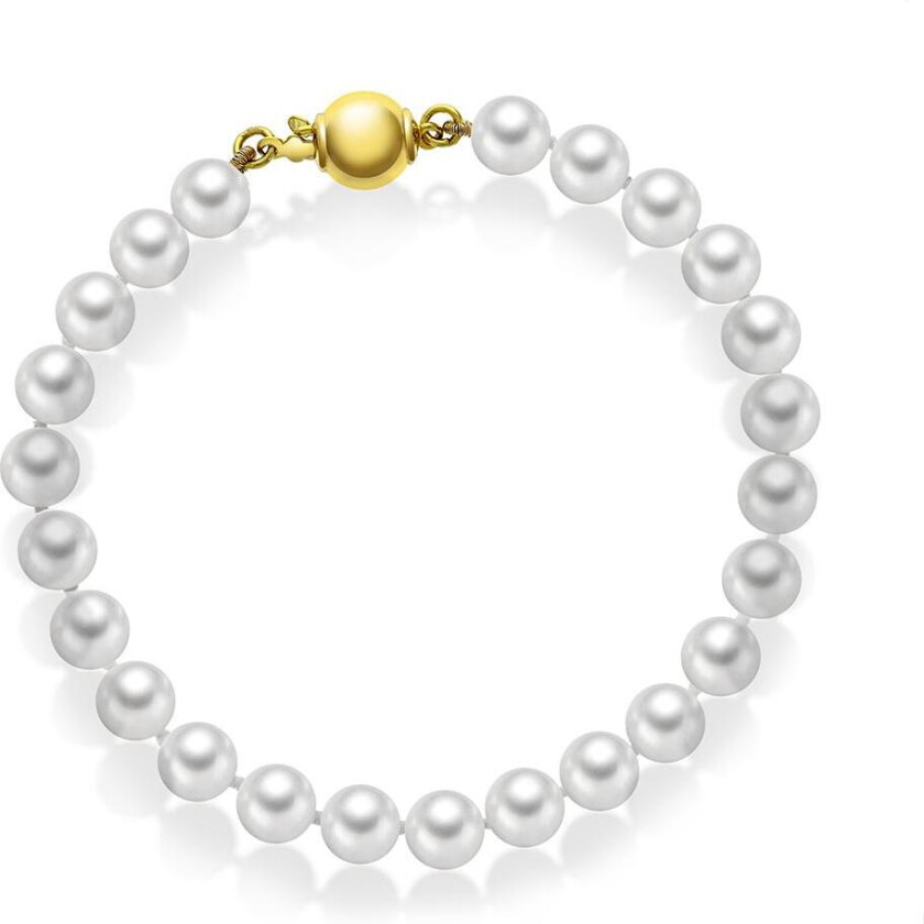Armbånd i 925 forgylt sølv med ferskvannsperler