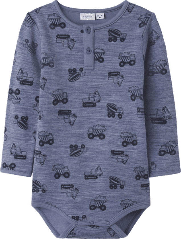 Name It Nmmwuppo body i ull/bomull småbarn, Folkstone Gray
