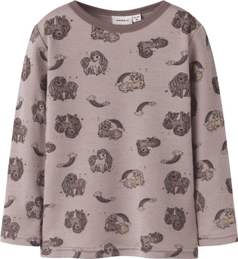 Bilde av Name It Nmfwillit genser i ull til småbarn, Shadow Gray