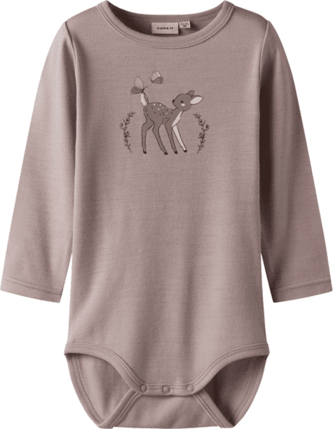 Name It Nmfwillitus body i ull til småbarn, Shadow Gray