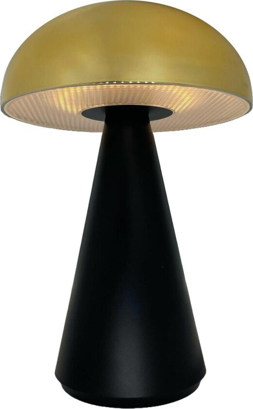 Aura oppladbar bordlampe 2,2W 2200 Kelvin IP44 - Dimbar - Svart / Messingfarget