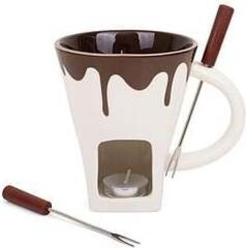 Chocolate Fondue Mug (2 Forks, 1 Candle)