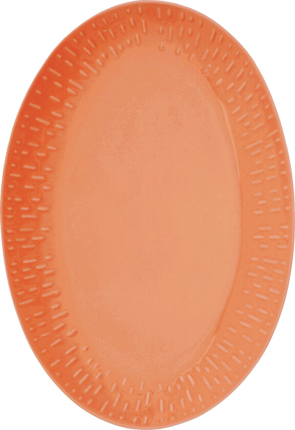 - Life in Colour - Confetti - Apricot oval dish w/relief porcelain (13334)